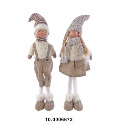 Menino/A Em Pé Tecido Bege 50Cm - Image 1