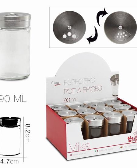 Saleiro/Pimenteiro Vidro T/Inox Mika 90Ml - Image 1