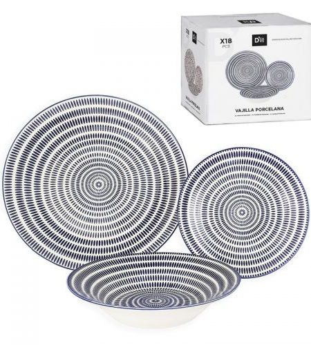 Serviço 18 Peças Porcelana Dec.Azul - Image 1
