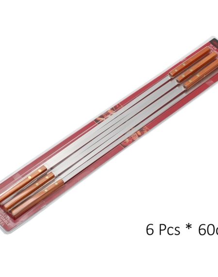 Jogo de 6 Espetos Inox Churrasco 60cm - Image 1