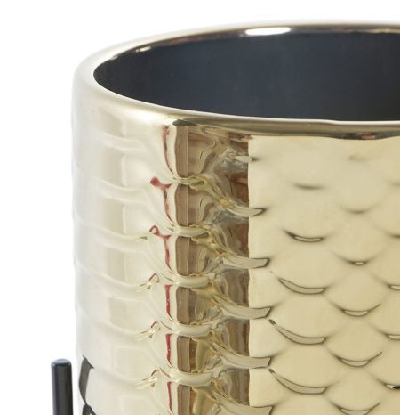 Vaso Cerâmica Ouro C/Sup.Metal 13X18 - Image 2