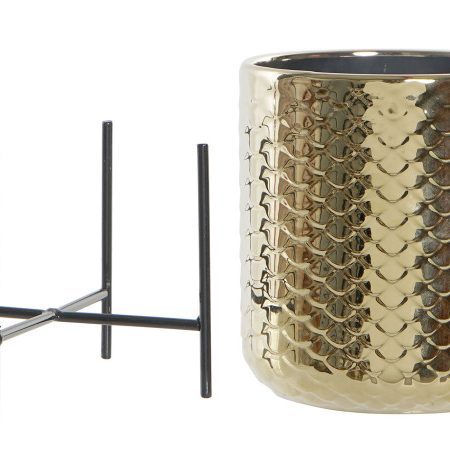 Vaso Cerâmica Ouro C/Sup.Metal 13X18 - Image 3