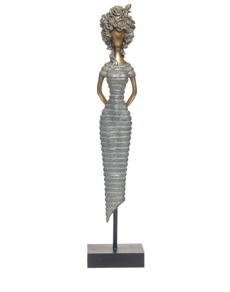 Escultura Resina Mulher Flor 45X10 - Image 1