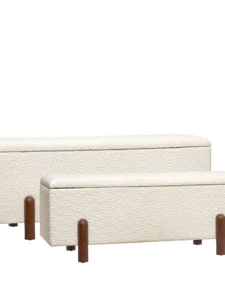 Banqueta Tecido 2 Lug.Branco Gr.110X43X38 - Image 1