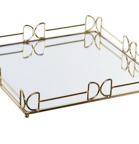 Bandeja Quadrada Espelho 30X5 Ouro - Image 1