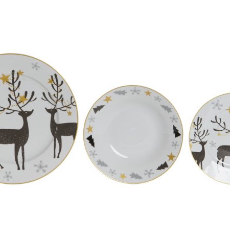 Natal Serviço 18 Pcs Renas Cinza - Image 1