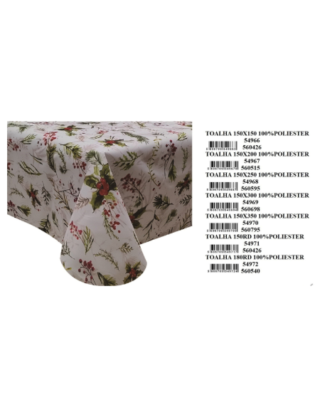 Toalha de Mesa Natal 100% Poliester 150×200 Azevim - Image 1