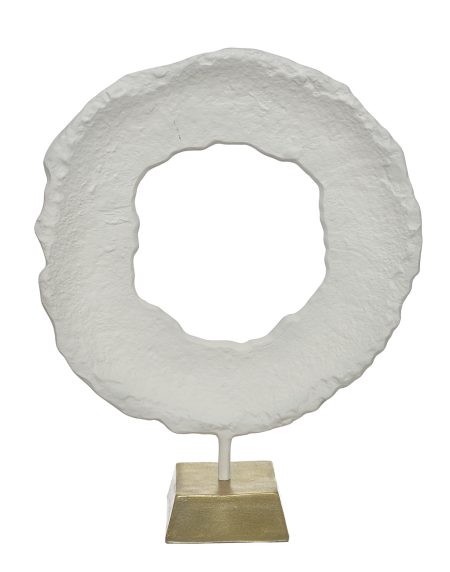 Escultura Alumínio Mandala Br/Ouro 66x52 - Image 1