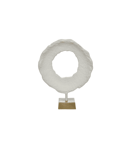 Escultura Alumínio Mandala Br/Ouro 52x40 - Image 1