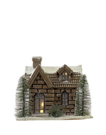 Casa de Madeira Natal c/ Led's 23.5x18x21 - Image 1