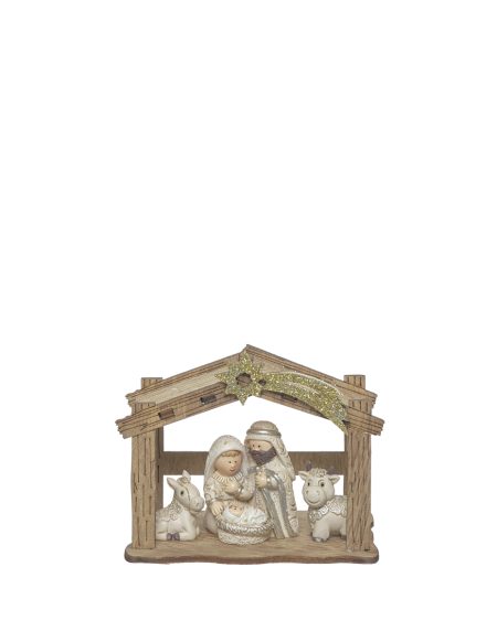 Presépio Natal Miniatura c/ Cabana 9.5x6x7 - Image 1