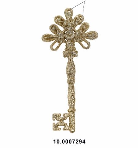 Ornamento Natal Chave Ouro 16x7.5 - Image 1