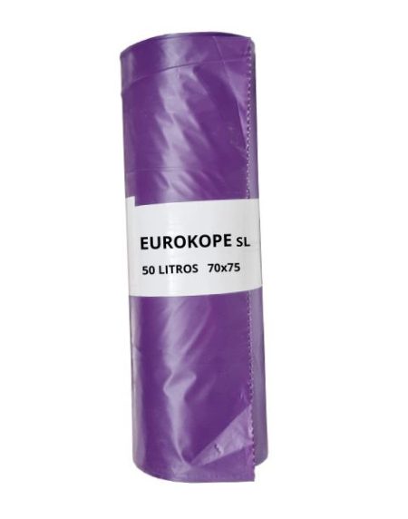 Sacos de Lixo 50 Litros Lilás 10 Unidades - Image 1