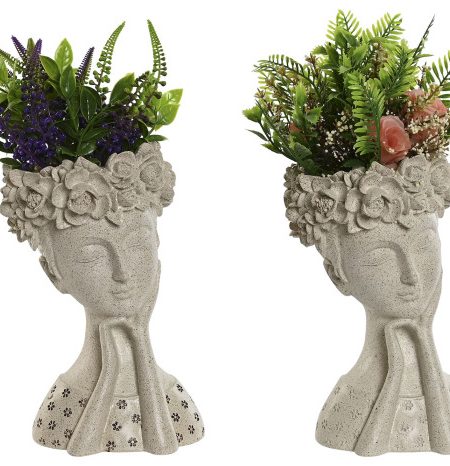 Vaso Face Mulher c/ Planta Artificial 17X18X35 SRT.2 - Image 1