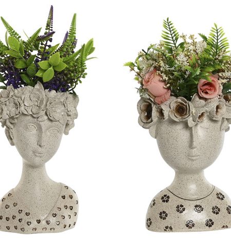 Vaso Face Mulher c/ Planta Artificial 18X16X29 SRT.2 - Image 1