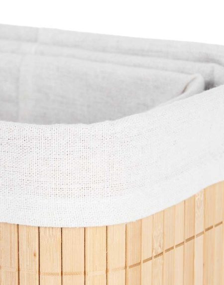 Cesto Bambu Revestido Natural Nº2 28X18X10 - Image 3