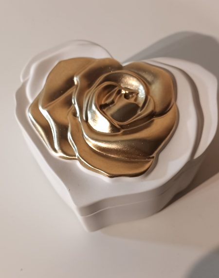 Guarda Jóias Flor Rosa Ouro 10x7,5x5 - Image 2