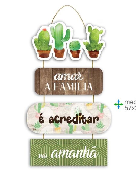 Placa de Parede Família MDF 57x26cm - Image 1