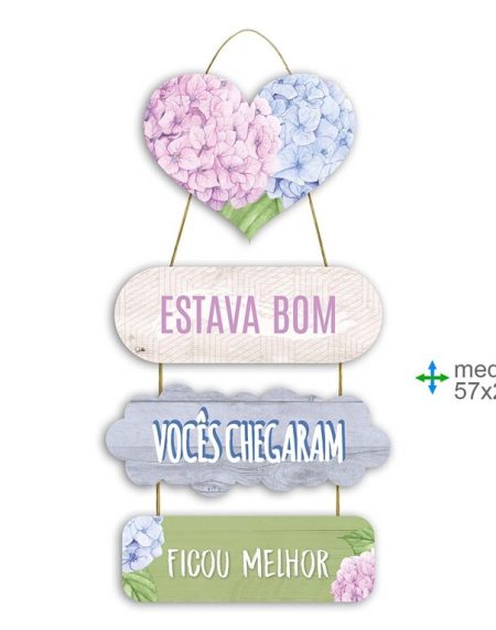 Placa de Parede Coração MDF 57x23cm - Image 1