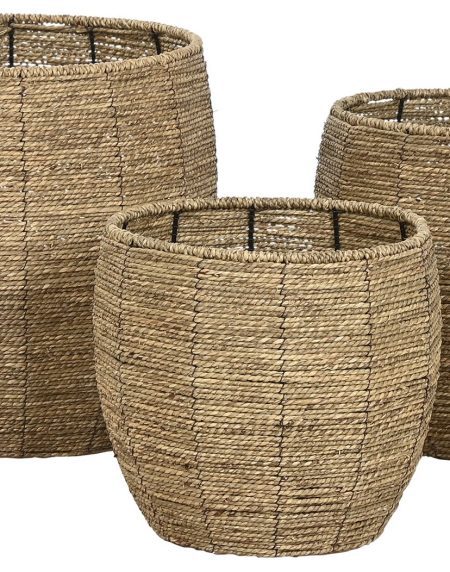 Vaso Fibra/Metal Natural Nº1 43X43X37Cm - Image 1