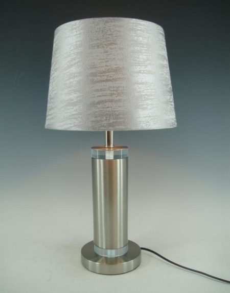 Candeeiro Base Metal Prata 52X28Cm - Image 1