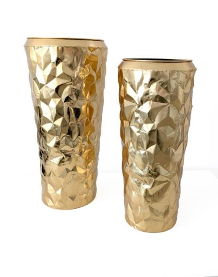 Vaso Metal Ouro Alto 76X29.5Cm - Image 1