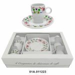 Jogo de 6 chavenas de cafe com pires decoracao namorados Eurokasa