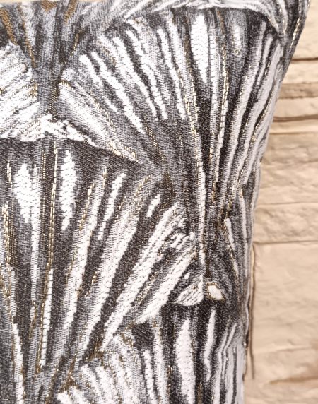 Almofada Decorativa 45X45 Relevo Cinza/Ouro 78012 - Image 2