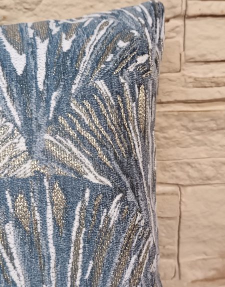 Almofada Decorativa 45X45 Relevo Azul/Ouro 78012 - Image 2