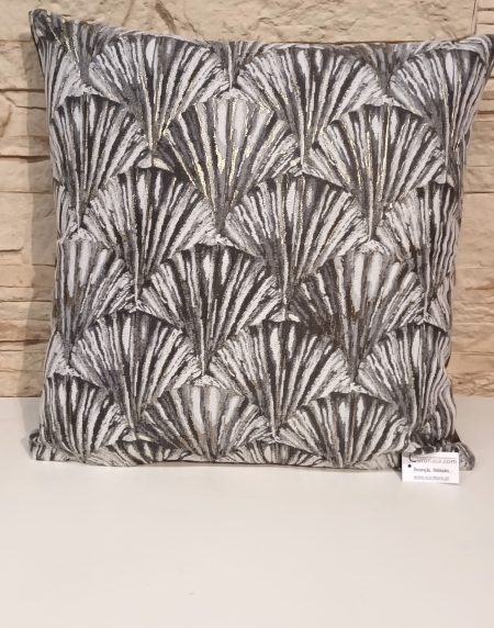 Almofada Decorativa 45X45 Relevo Cinza/Ouro 78012 - Image 1