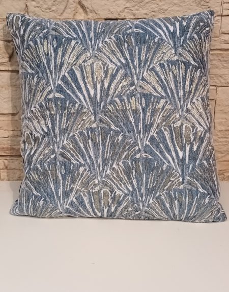 Almofada Decorativa 45X45 Relevo Azul/Ouro 78012 - Image 1