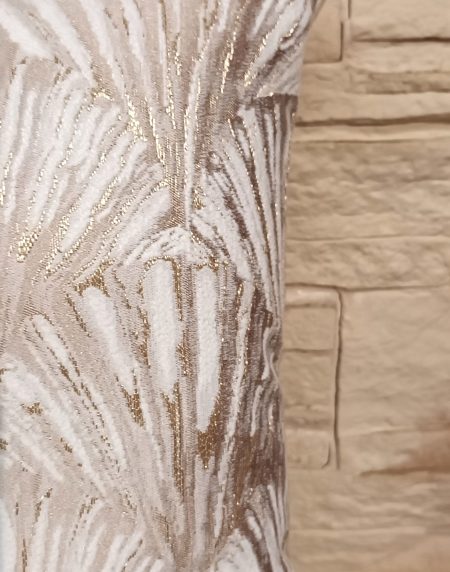 Almofada Decorativa 45X45 Relevo Creme/Ouro 78012 - Image 2