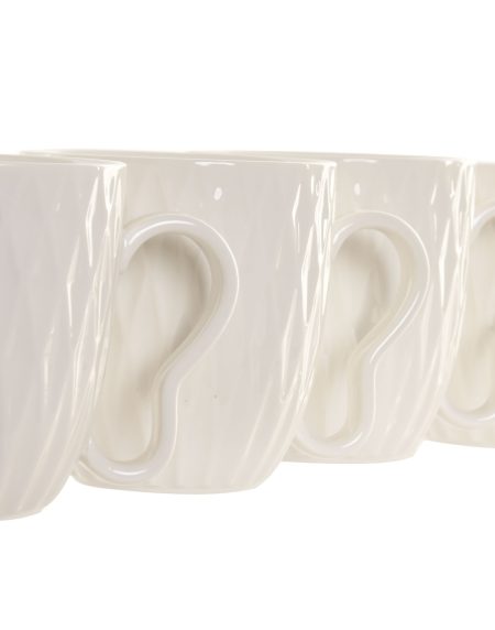 Jogo 4 Pcs Caneca Porcelana Relevo 13X13X32Cm - Image 3