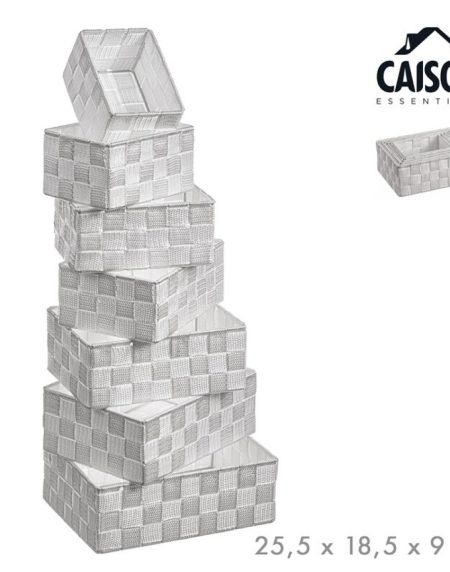 Cesto Nylon Baixo Rectângular Branco Nº1 25X18.5X9Cm - Image 1