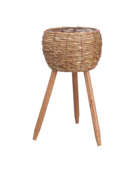 VASO COM PÉS EM FERRO E RÁFIA BEGE - Image 3