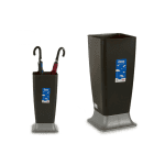 Bengaleiro para guarda-chuvas em pvc antracite com base cinza e formato quadrado cónico Eurokasa