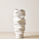 Vaso alto em fibra de vidro ondas branco Eurokasa