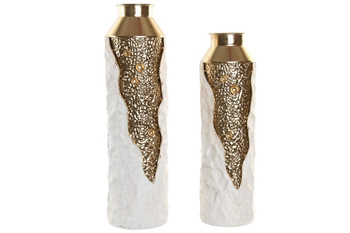 Jarra de metal creme e ouro 3D Eurokasa