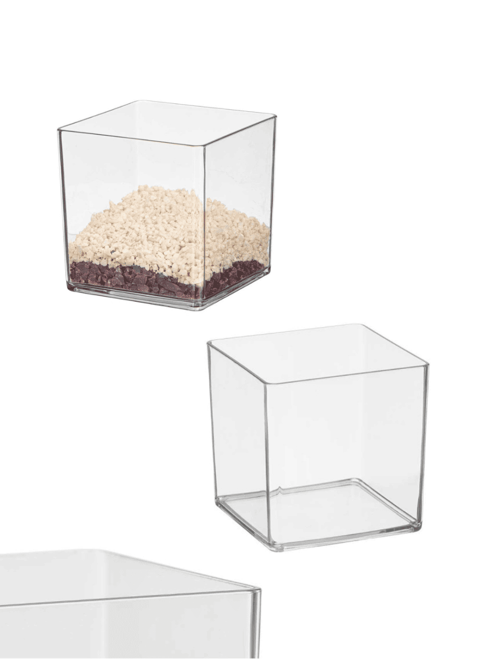 Jarra quadrada em acrílico transparente para decoração elegante Eurokasa
