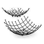 Fruteira quadrada em metal preto com design moderno Eurokasa
