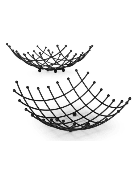 Fruteira quadrada em metal preto com design moderno Eurokasa