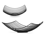 Fruteira retangular em metal preto com design moderno aramado Eurokasa