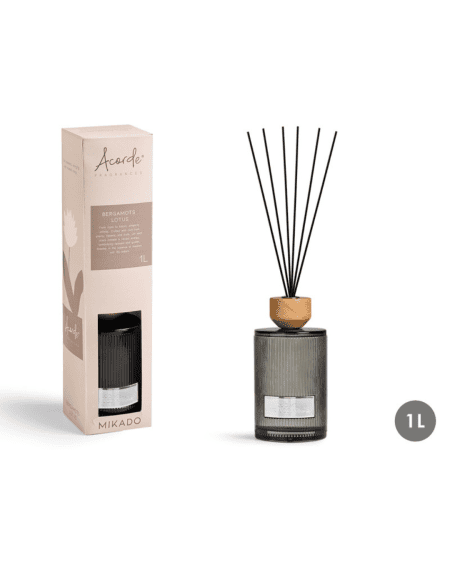 Difusor mikado de 500ml/1000ml aromático de bergamota e flor de lótus Eurokasa