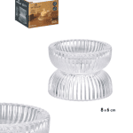 Castiçal em vidro com taça dupla para decoração de mesa Eurokasa