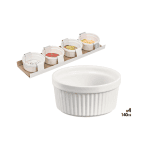 Conjunto de 4 ramequins em porcelana branca de 140ml para servir à mesa Eurokasa