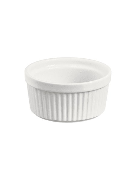 Conjunto de 4 ramequins em porcelana branca de 140ml para servir à mesa Eurokasa