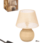 Candeeiro com base em cerâmica e abajur de tecido para decoração de sala ou quarto Eurokasa