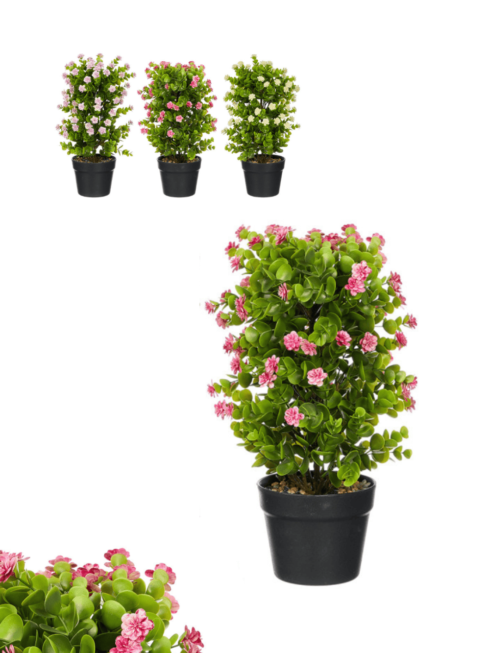 8430852141293_P Planta artificial com vaso de folhagem e flores para decoração de interiores Eurokasa