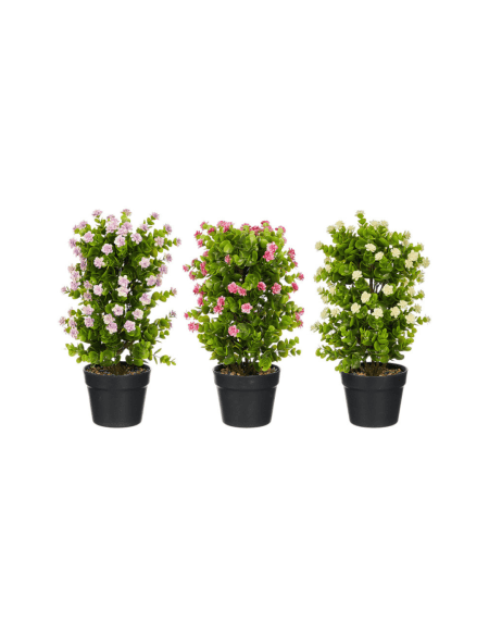 Planta artificial com vaso de folhagem e flores para decoração de interiores Eurokasa