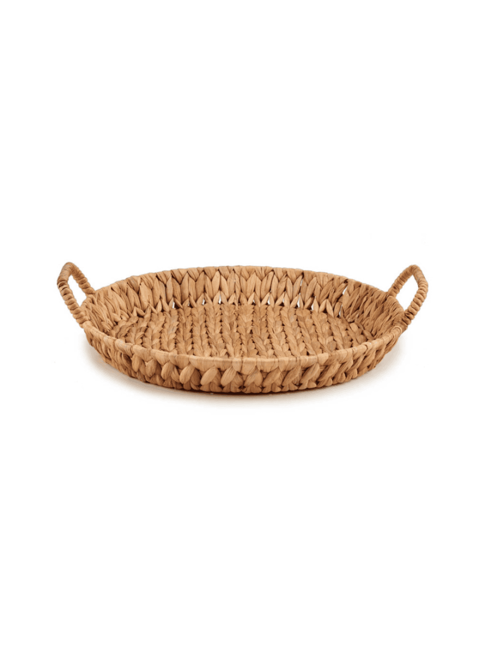 Prato de centro de mesa baixo em vime natural com asas decorativas Eurokasa